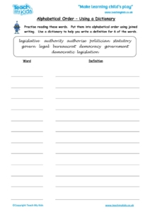 Worksheets for kids - alphabetical-order-using-a-dictionary